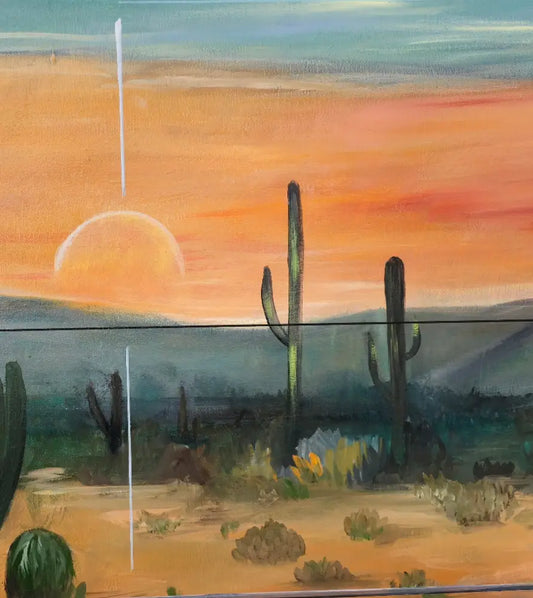 ’Desert Solitude’ Original mixed media oil painting $650 painting