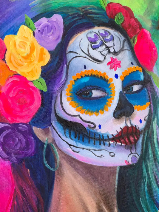 ’Mystical Beauty’ 24’’ Round Convexo Canvas Mixed Media Original Oil Painting $375 painting