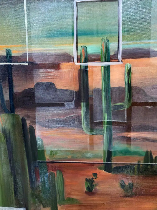 ’The desert Through Many Windows’ Original Mixed Media/Oil Painting. 48’’ x 36’’ $1200 painting