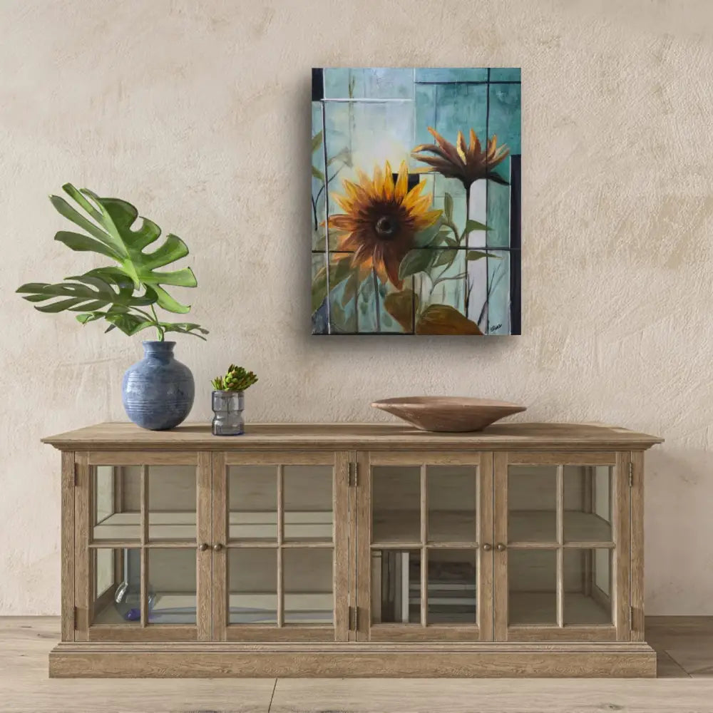 ’Autumn Sunflowers’30’’ x 24’’ x1.5 ’ Gallery Wrapped Canvas Original Mixed Media Oil Painting. $650 painting
