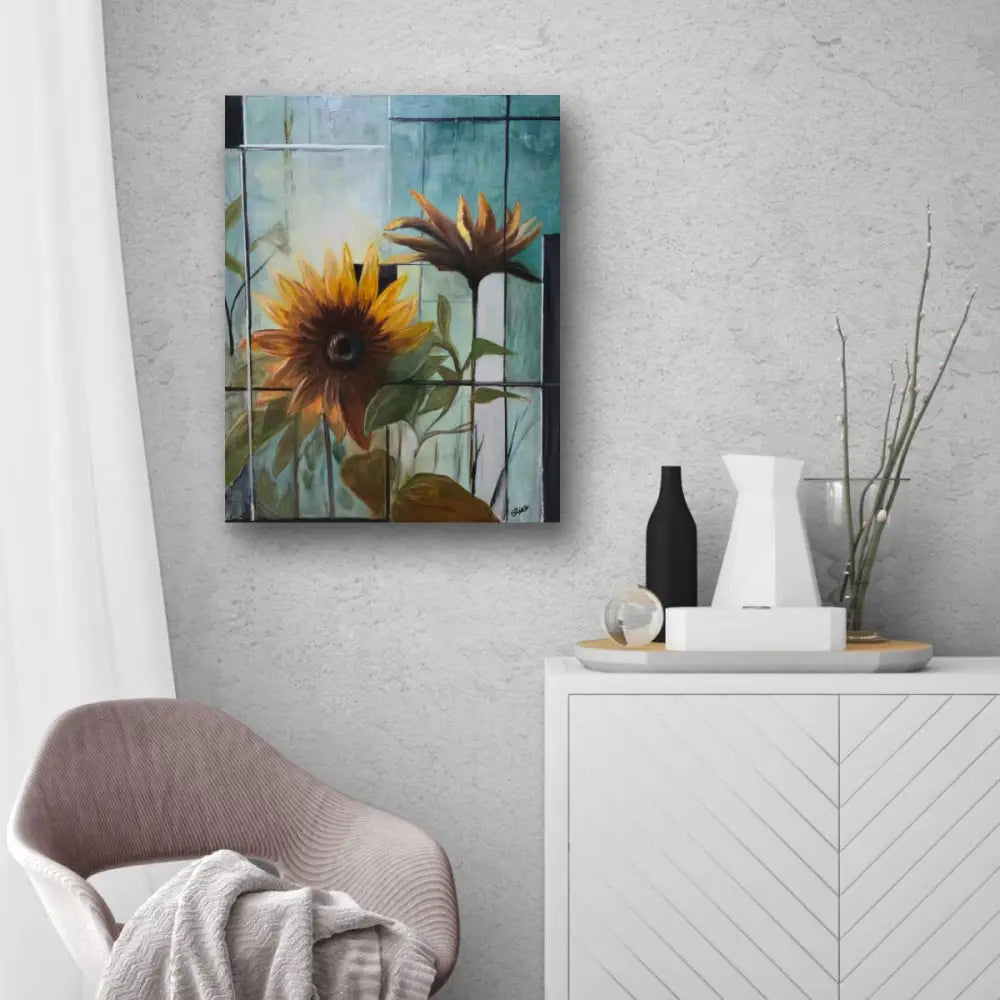 ’Autumn Sunflowers’30’’ x 24’’ x1.5 ’ Gallery Wrapped Canvas Original Mixed Media Oil Painting. $650 painting