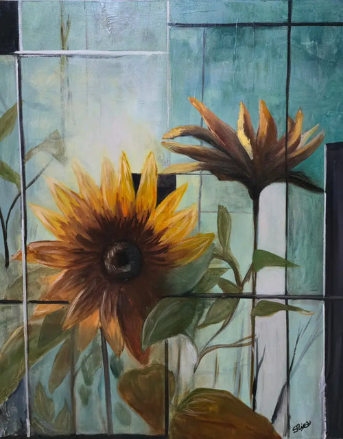 ’Autumn Sunflowers’30’’ x 24’’ x1.5 ’ Gallery Wrapped Canvas Original Mixed Media Oil Painting. $650 painting