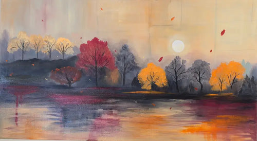 ’Autumn’s Gentle Serenade’ 20’’ x 36’’ x 1.5’’ Original Mixed Media Oil Painting $650 painting