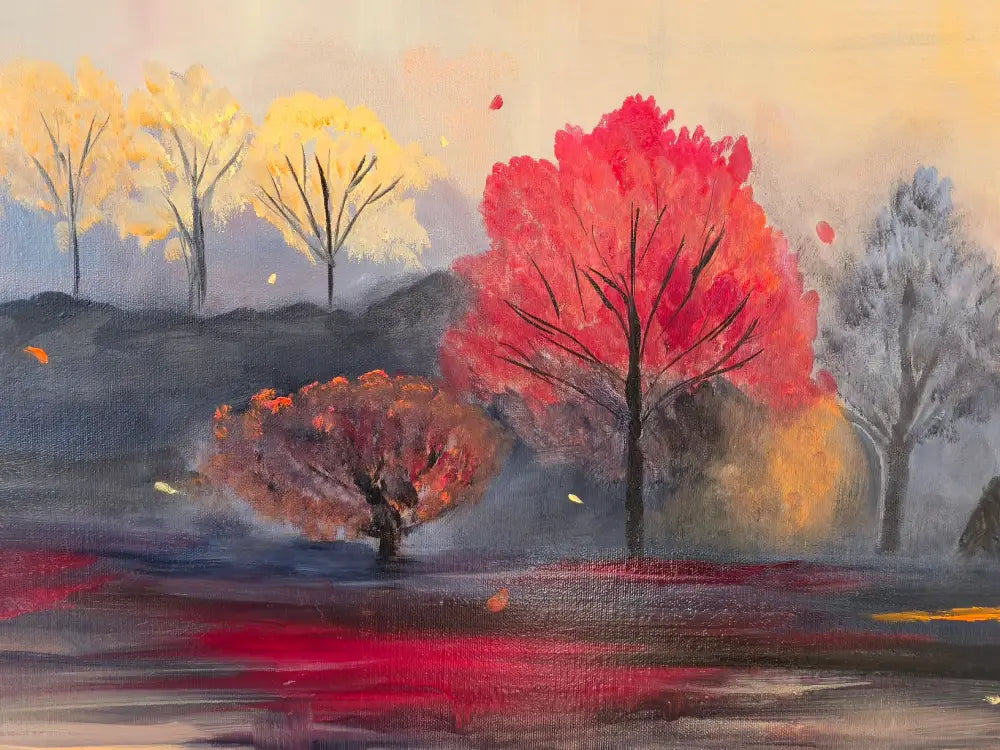 ’Autumn’s Gentle Serenade’ 20’’ x 36’’ x 1.5’’ Original Mixed Media Oil Painting $650 painting