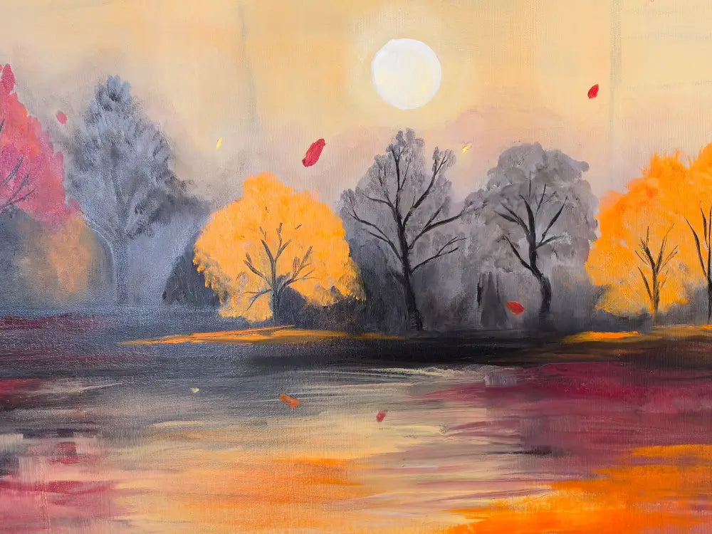 ’Autumn’s Gentle Serenade’ 20’’ x 36’’ x 1.5’’ Original Mixed Media Oil Painting $650 painting