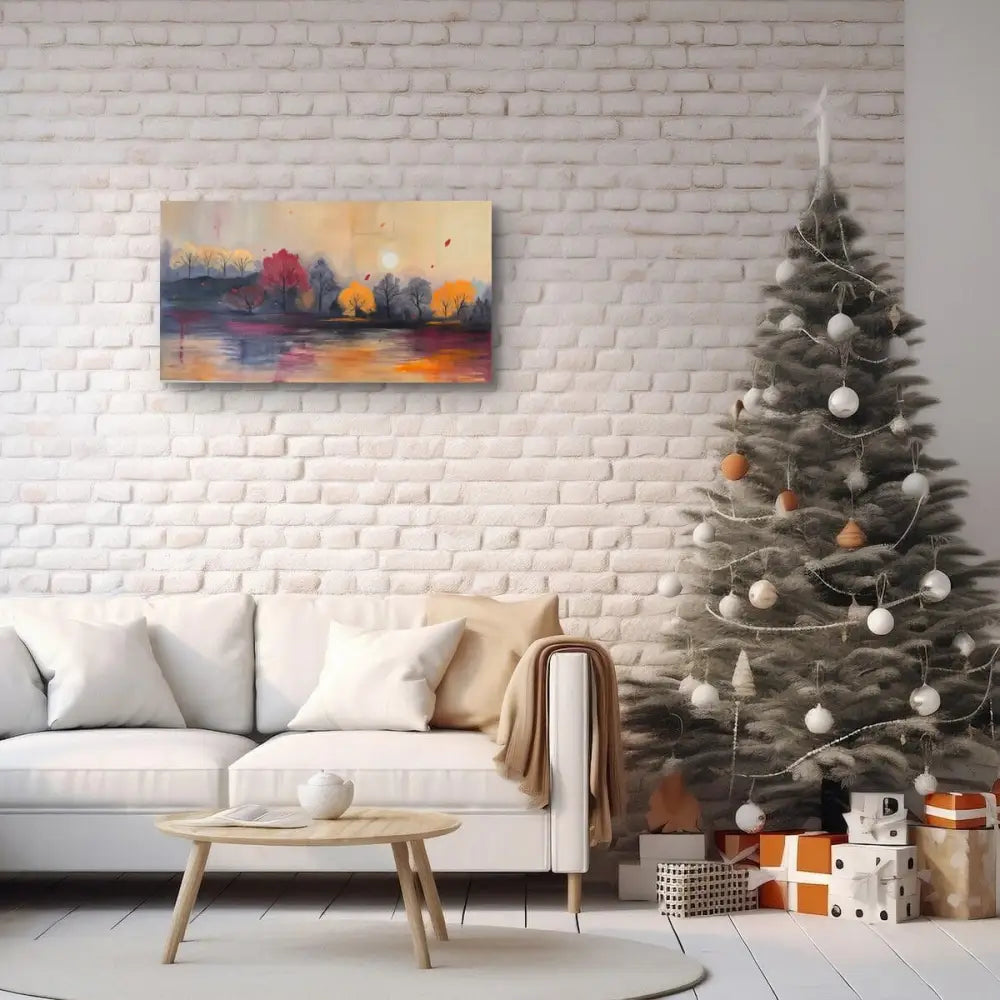 ’Autumn’s Gentle Serenade’ 20’’ x 36’’ x 1.5’’ Original Mixed Media Oil Painting $650 painting