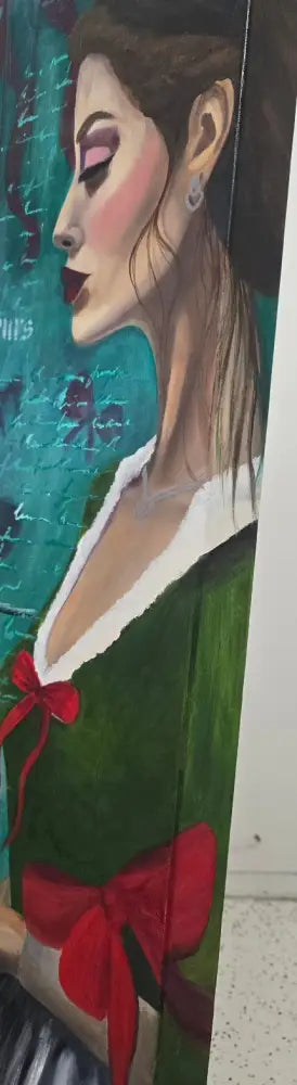 ’Belle’ Original mixed media oil painting 40’’x10’’x2.5’’ $200 painting