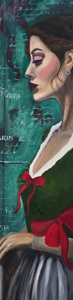 ’Belle’ Original mixed media oil painting 40’’x10’’x2.5’’ $200 painting