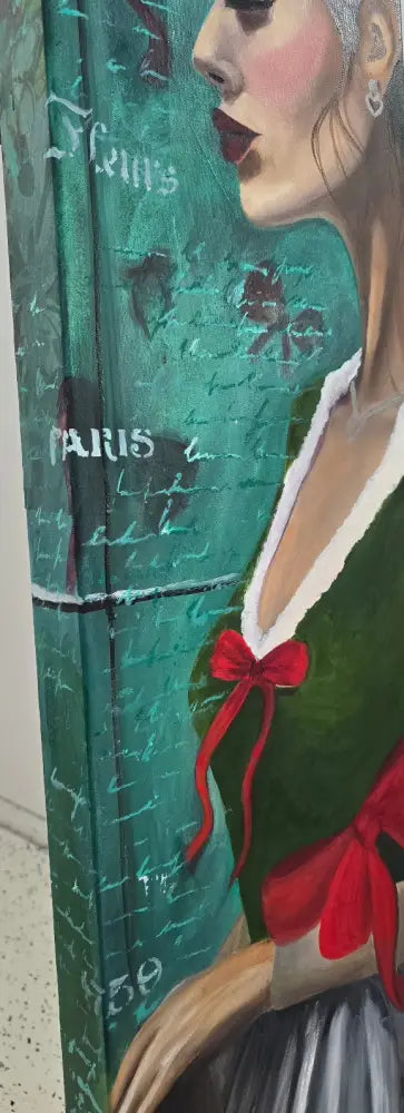 ’Belle’ Original mixed media oil painting 40’’x10’’x2.5’’ $200 painting