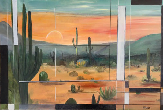 ’Desert Solitude’ Original mixed media oil painting $650 painting