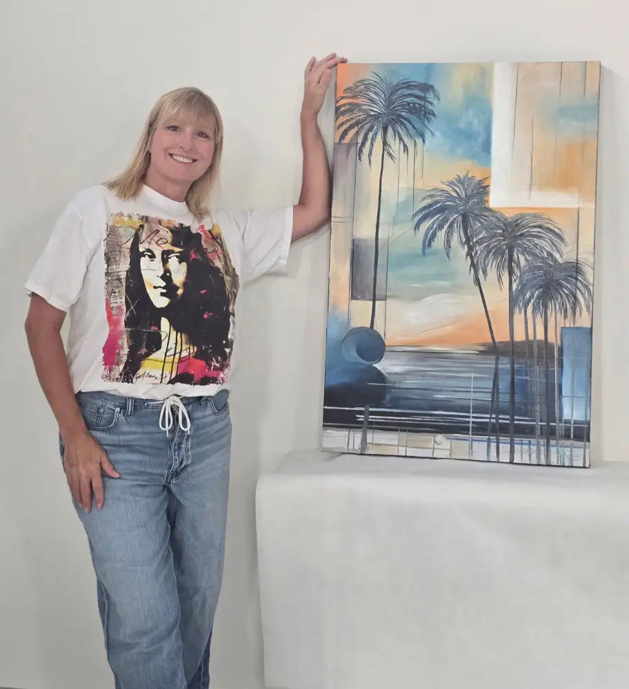 ’Dreamscape Palms’ Original mixed media oil painting. $950 painting