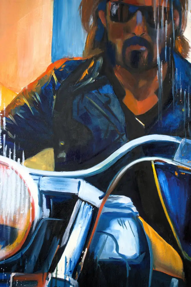 ’Keeping The Rubber Side Down’ 36’’x 28 x 2.5’’ Original Mixed Media Oil painting $3024 painting