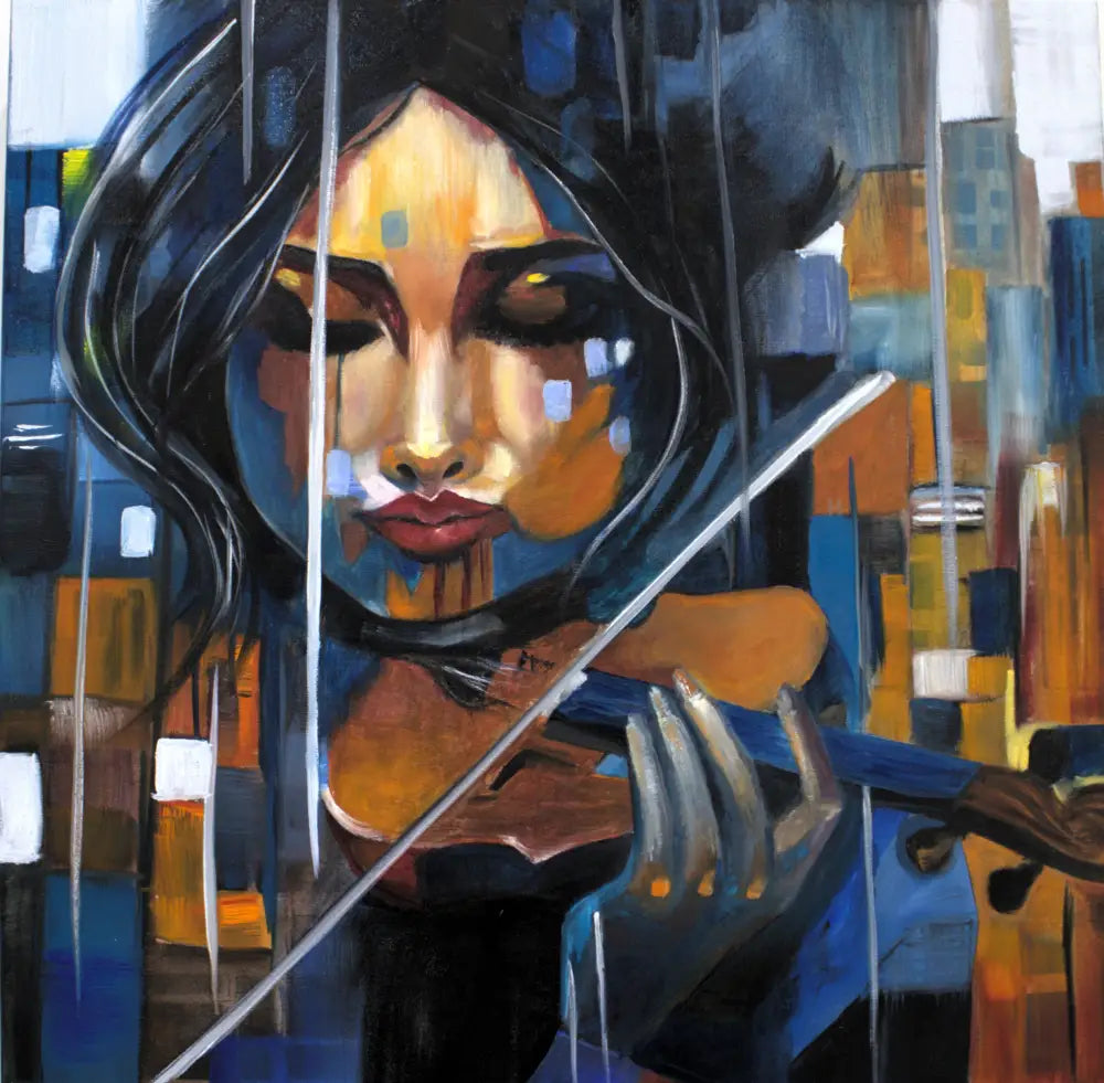 ’Melodic Introspection’ 22x22x2.5 Original mixed media oil painting $1452 painting