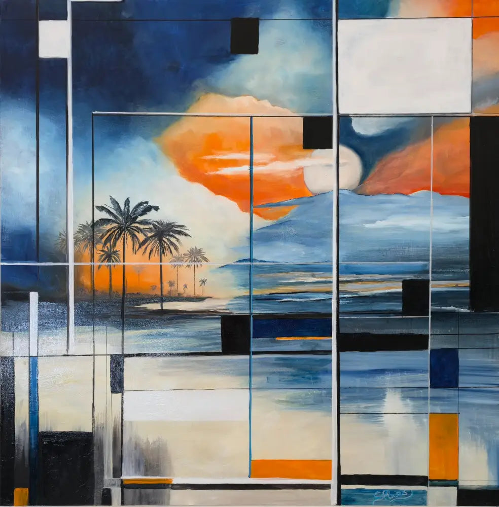 ’Modern Serenity’ Original Mixed Media Oil on 30’’x 30’’x 2’’ cradled Gesso Panel Board $1100 painting