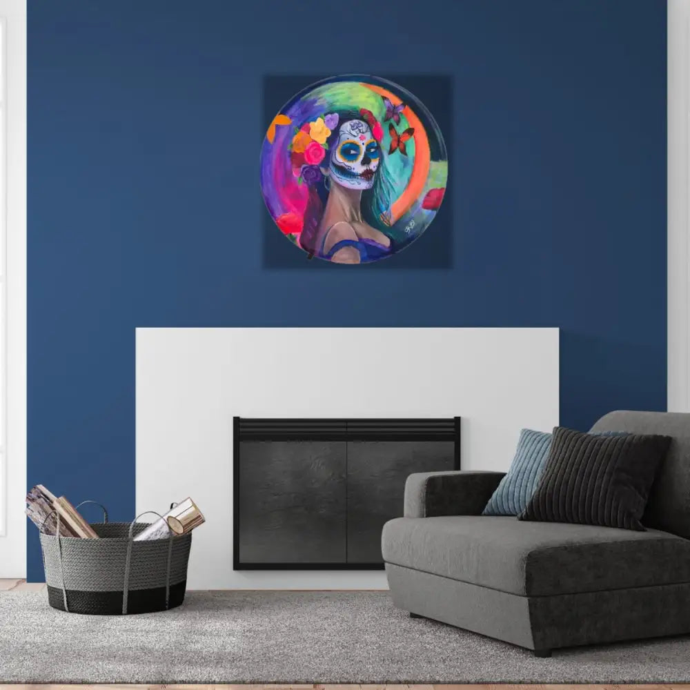 ’Mystical Beauty’ 24’’ Round Convexo Canvas Mixed Media Original Oil Painting $375 painting