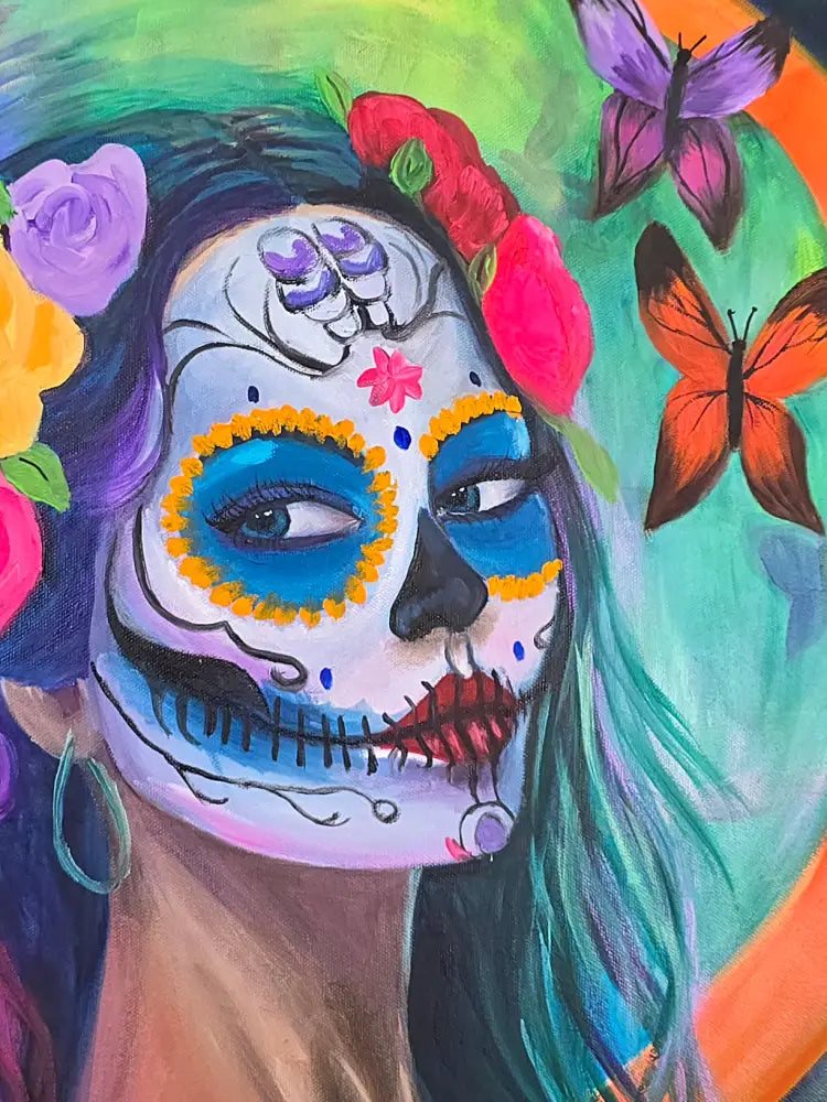 ’Mystical Beauty’ 24’’ Round Convexo Canvas Mixed Media Original Oil Painting $375 painting