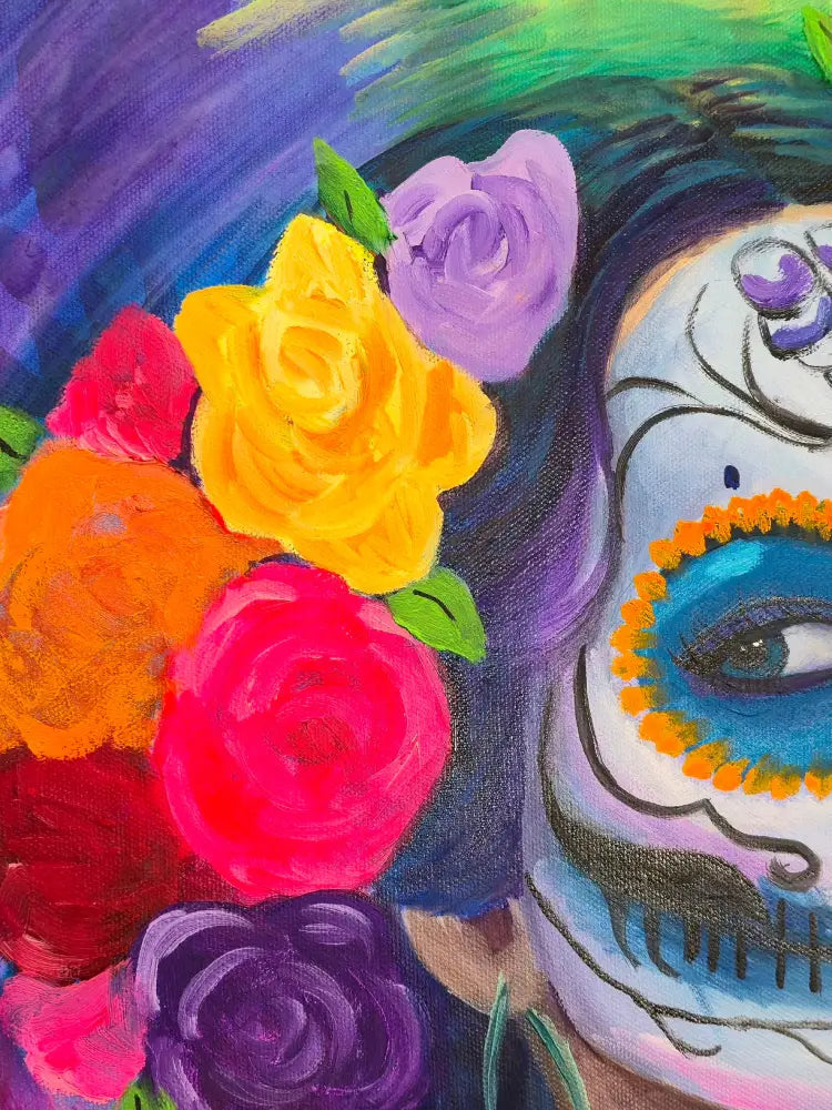 ’Mystical Beauty’ 24’’ Round Convexo Canvas Mixed Media Original Oil Painting $375 painting