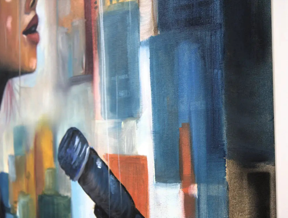 ’Rooftop Serenade’ 22x22x2.5 Original mixed media oil painting $1452 painting