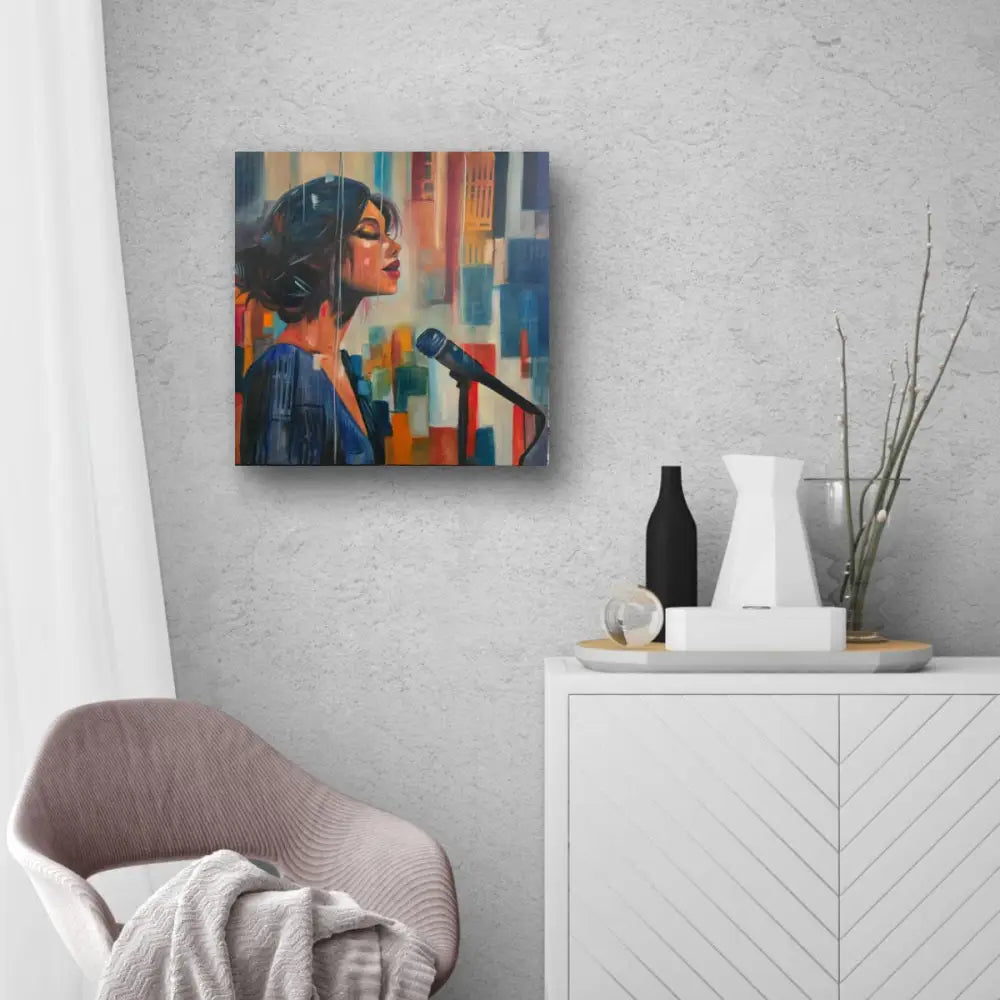 ’Rooftop Serenade’ 22x22x2.5 Original mixed media oil painting $1452 painting