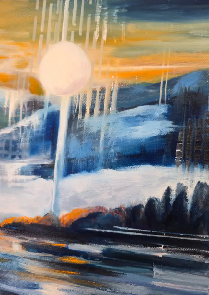 ’Serene Reflections’ Original mixed media oil painting 11’’x14’’x 1.5 $35 painting