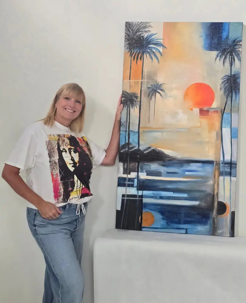 ’Serenity at Sunset’ Original Mixed media oil painting. $2000 painting