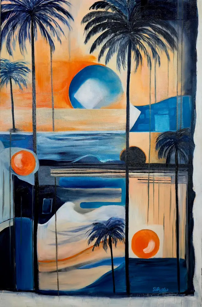 ’Sunset Reverie’ 24’’ x 36’’ Original Mixed Media Oil Painting $800 painting