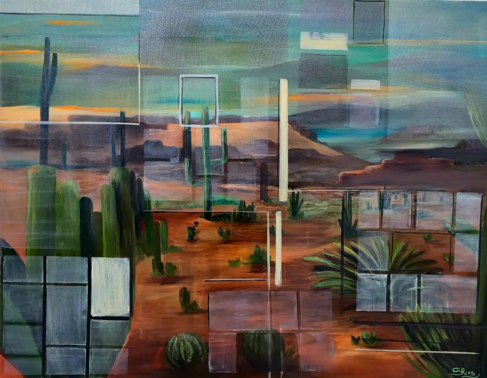 ’The desert Through Many Windows’ Original Mixed Media/Oil Painting. 48’’ x 36’’ $1200 painting