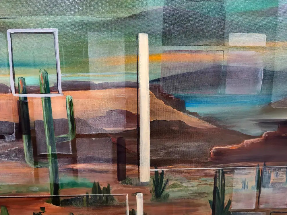’The desert Through Many Windows’ Original Mixed Media/Oil Painting. 48’’ x 36’’ $1200 painting