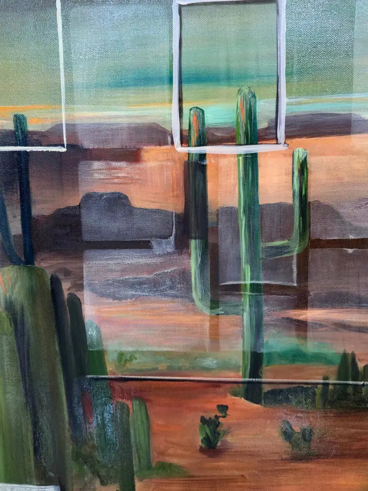 ’The desert Through Many Windows’ Original Mixed Media/Oil Painting. 48’’ x 36’’ $1200 painting
