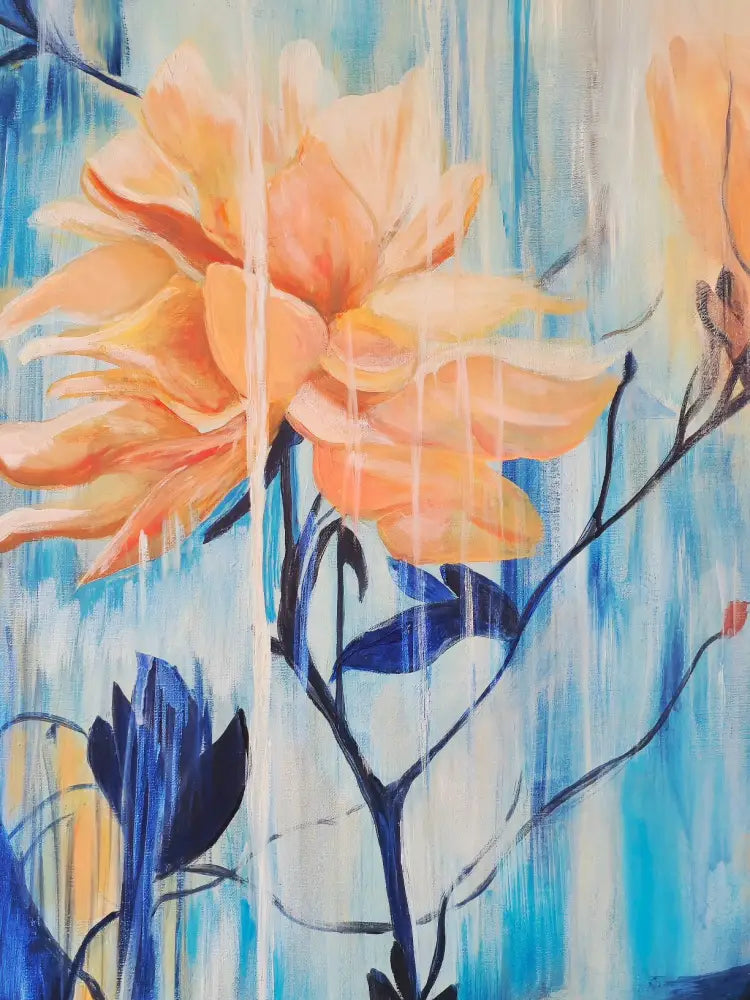 ’The Lonely Blossom’ Original Mixed Media Oil Painting 44’’x 33’’x 1.5’’ Gallery wrapped canvas $1000 painting