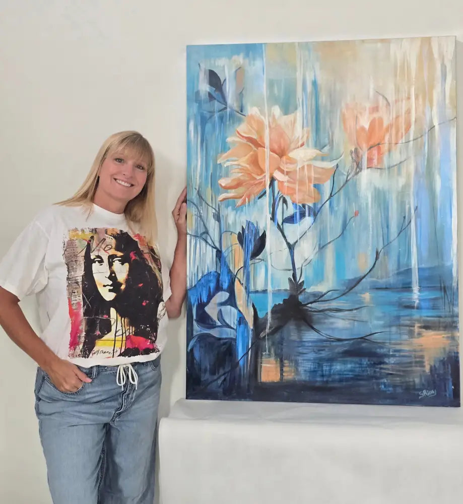’The Lonely Blossom’ Original Mixed Media Oil Painting 44’’x 33’’x 1.5’’ Gallery wrapped canvas $1000 painting