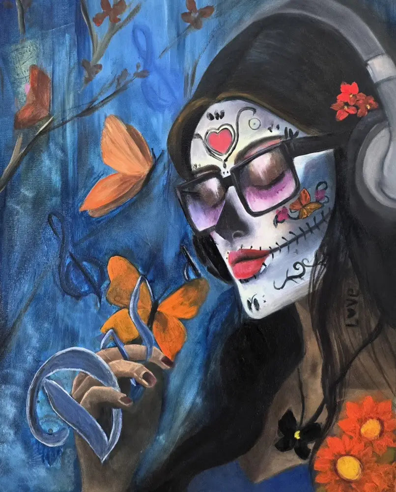 ’The Song that Reminds Me’ Original Mixed media oil painting. 20’’x16’’x1.5’’ $65 painting