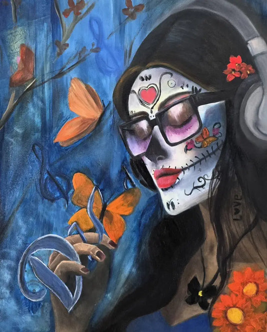 ’The Song that Reminds Me’ Original Mixed media oil painting. 20’’x16’’x1.5’’ $65 painting