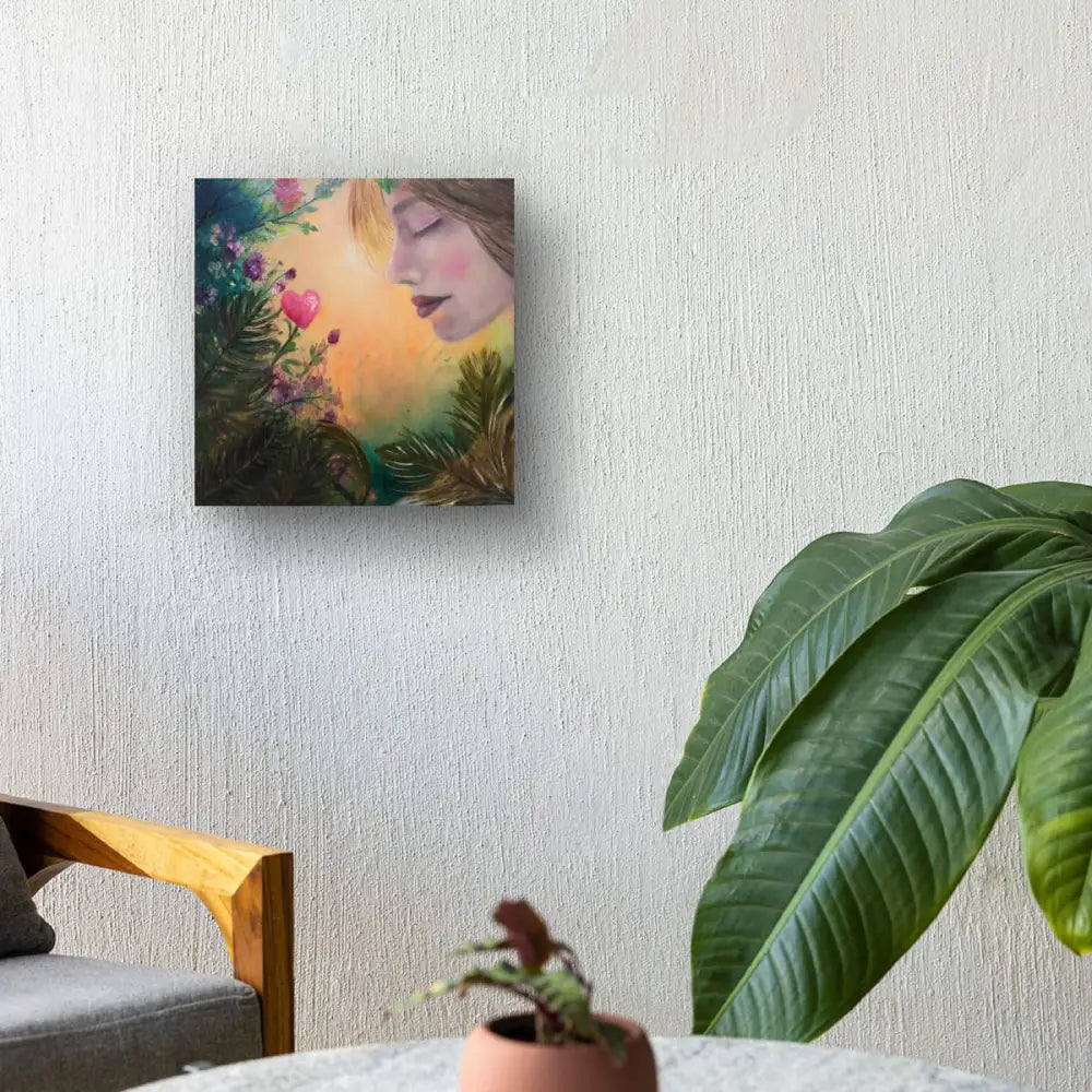 ’Watching My Heart Grow’ Original mixed media oil painting 12’’x12’’x1.5’’ $35 painting