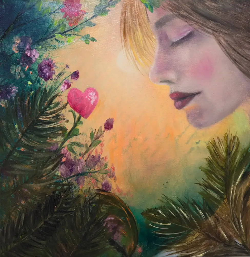 ’Watching My Heart Grow’ Original mixed media oil painting 12’’x12’’x1.5’’ $35 painting