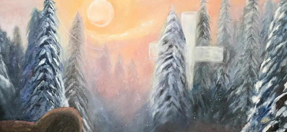 ’Winter’s Grace’ Original Mixed Media Oil Painting. 20’’x24’’x1.5’’ $650 painting