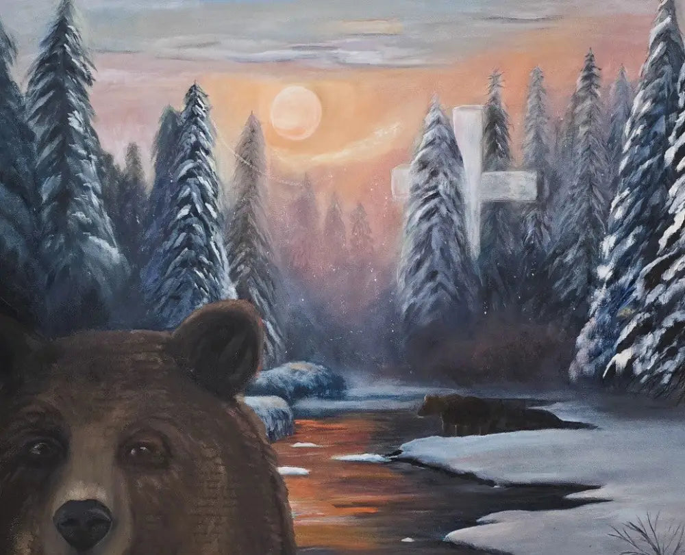 ’Winter’s Grace’ Original Mixed Media Oil Painting. 20’’x24’’x1.5’’ $650 painting